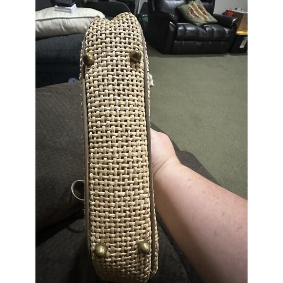 Vintage John Romain Handbag Purse‎ Woven Straw Wicker and Leather 1970's - Picture 5 of 15